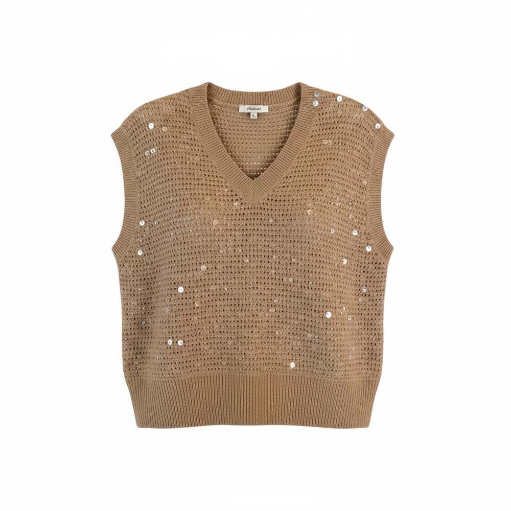 Madewell Sequin V-Neck Sweater Vest Size M